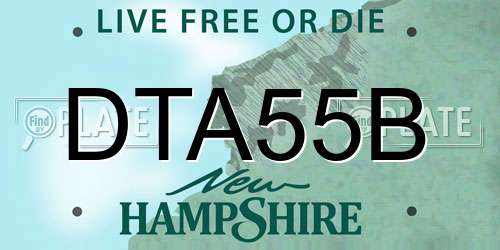 DTA55B New Hampshire License Plate