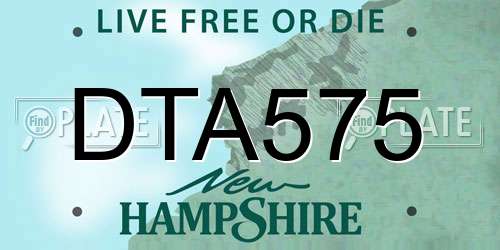 DTA575 New Hampshire License Plate