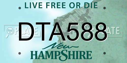 DTA588 New Hampshire License Plate