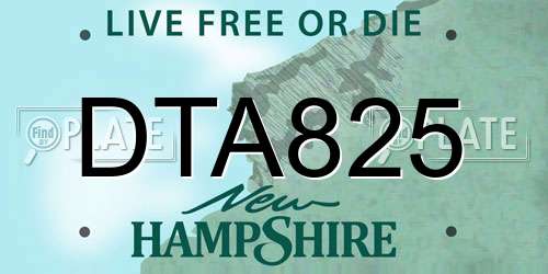 DTA825 New Hampshire License Plate