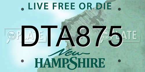 DTA875 New Hampshire License Plate