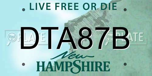 DTA87B New Hampshire License Plate