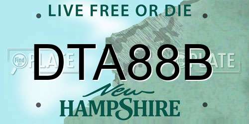 DTA88B New Hampshire License Plate