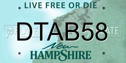 DTAB58 New Hampshire License Plate