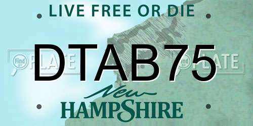 DTAB75 New Hampshire License Plate