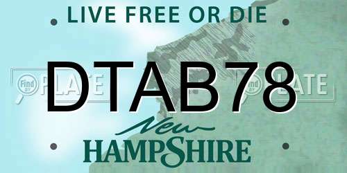 DTAB78 New Hampshire License Plate