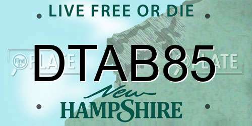 DTAB85 New Hampshire License Plate