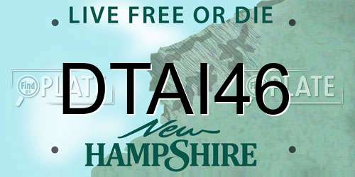 DTAI46 New Hampshire License Plate
