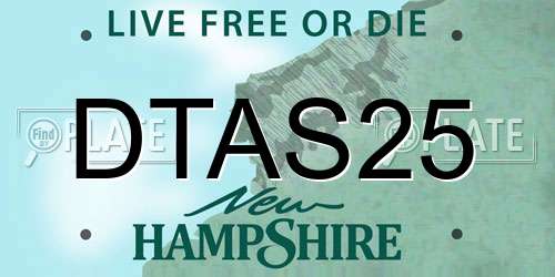 DTAS25 New Hampshire License Plate