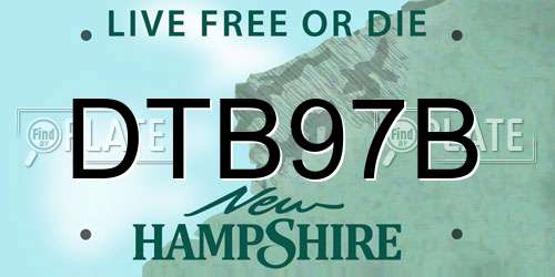 DTB97B New Hampshire License Plate
