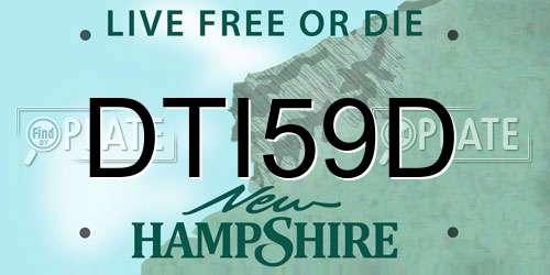 DTI59D New Hampshire License Plate