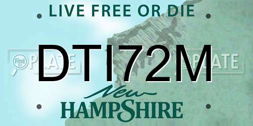 DTI72M New Hampshire License Plate