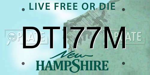 DTI77M New Hampshire License Plate