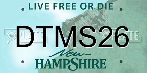 DTMS26 New Hampshire License Plate