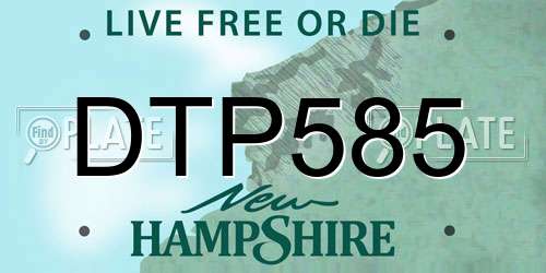 DTP585 New Hampshire License Plate