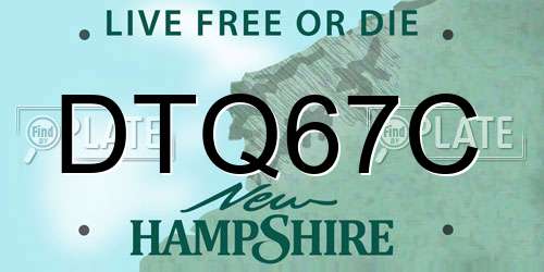 DTQ67C New Hampshire License Plate
