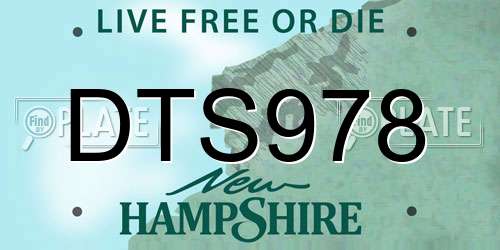 DTS978 New Hampshire License Plate