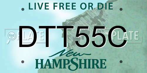 DTT55C New Hampshire License Plate