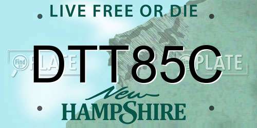 DTT85C New Hampshire License Plate