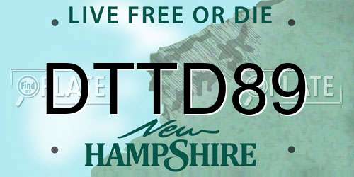 DTTD89 New Hampshire License Plate