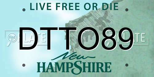 DTTO89 New Hampshire License Plate