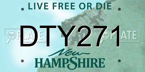 DTY271 New Hampshire License Plate