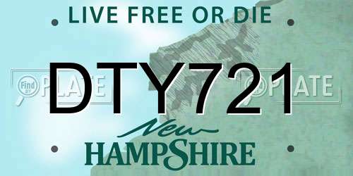DTY721 New Hampshire License Plate