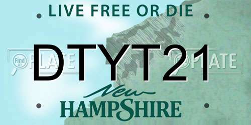 DTYT21 New Hampshire License Plate