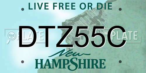 DTZ55C New Hampshire License Plate