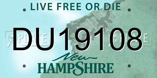DU19108 New Hampshire License Plate
