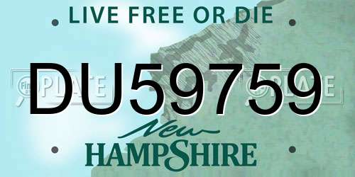 DU59759 New Hampshire License Plate