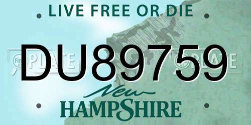 DU89759 New Hampshire License Plate
