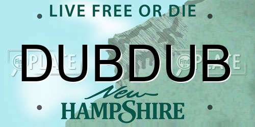 DUBDUB New Hampshire License Plate