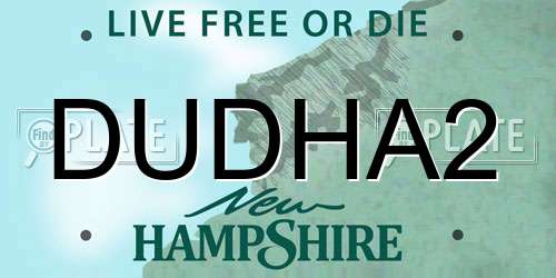 DUDHA2 New Hampshire License Plate
