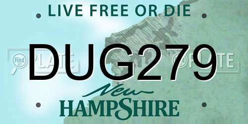 DUG279 New Hampshire License Plate
