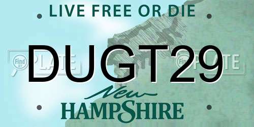 DUGT29 New Hampshire License Plate