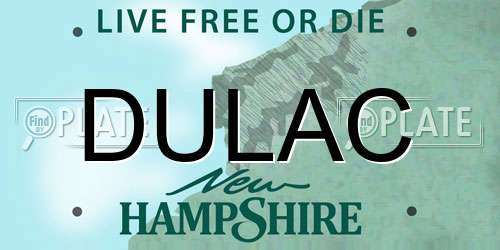 DULAC New Hampshire License Plate