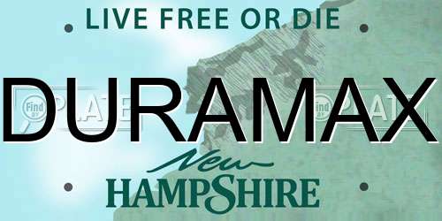 DURAMAX New Hampshire License Plate