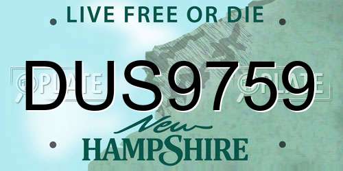 DUS9759 New Hampshire License Plate