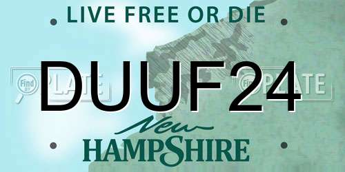 DUUF24 New Hampshire License Plate