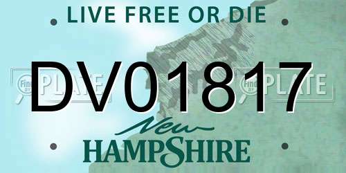 DV01817 New Hampshire License Plate