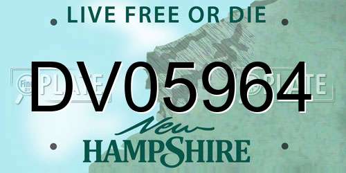 DV05964 New Hampshire License Plate