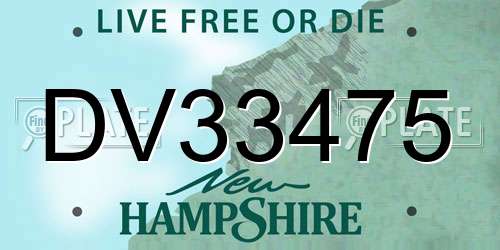 DV33475 New Hampshire License Plate
