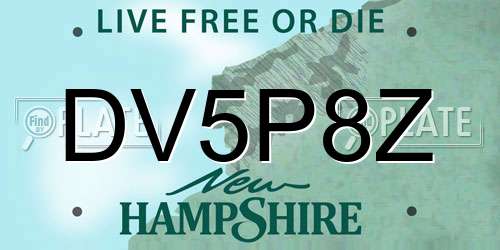 DV5P8Z New Hampshire License Plate