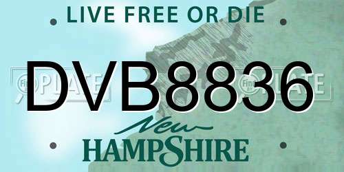 DVB8836 New Hampshire License Plate