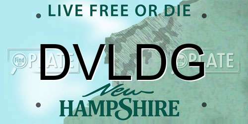 DVLDG New Hampshire License Plate