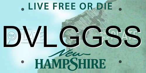 DVLGGSS New Hampshire License Plate