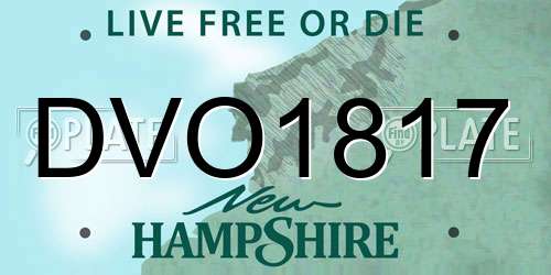 DVO1817 New Hampshire License Plate