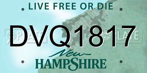 DVQ1817 New Hampshire License Plate