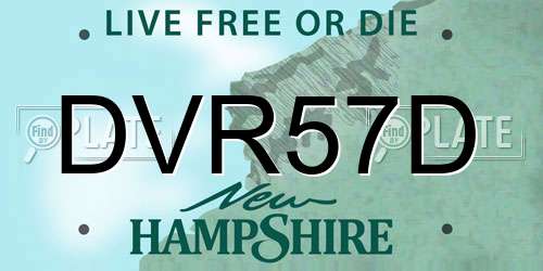 DVR57D New Hampshire License Plate